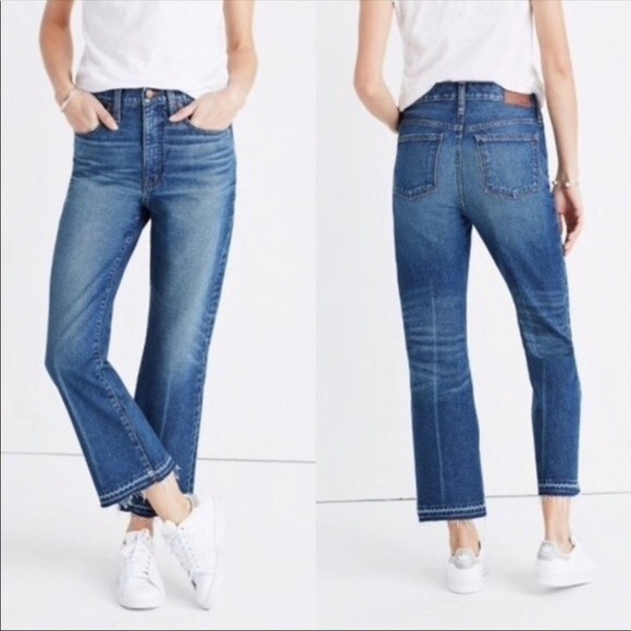 Madewell Retro Crop Raw Hem Bootcut Jeans Size 26 - Picture 2 of 12